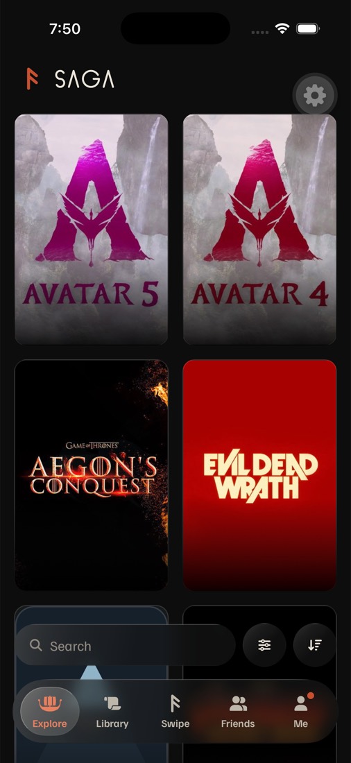 Explore's bar over dark posters