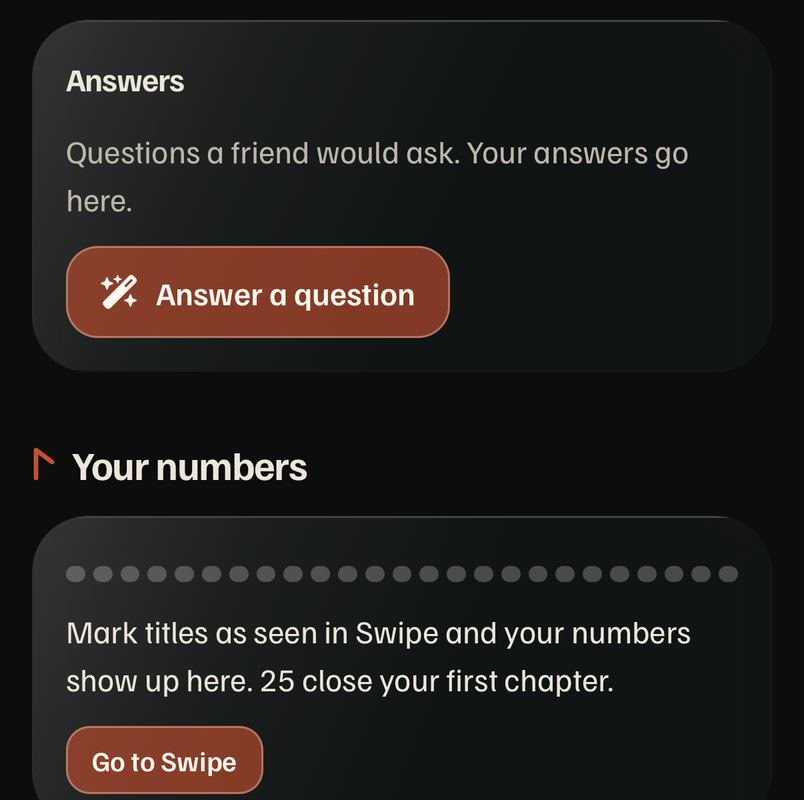 Me: Answer a question and Go to Swipe buttons