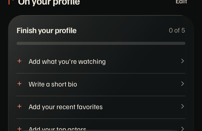 Finish your profile checklist rows