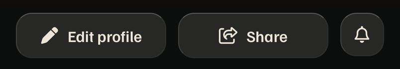 Me: Edit profile, Share and bell buttons