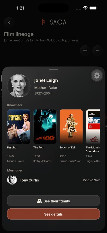 Janet Leigh's family sheet
