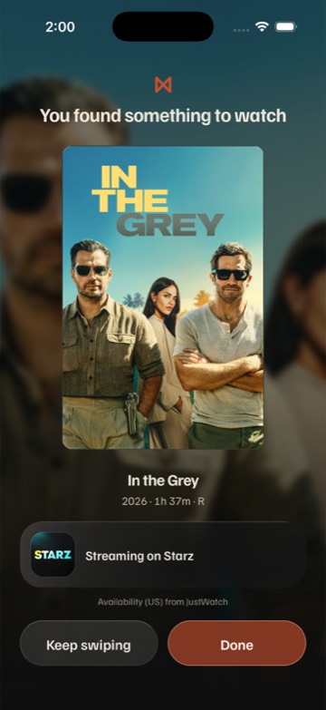 Found it at rest with Keep swiping and Done