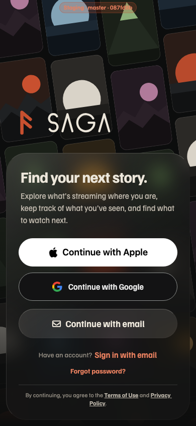 Today's first sign-in screen on staging web at 390 px